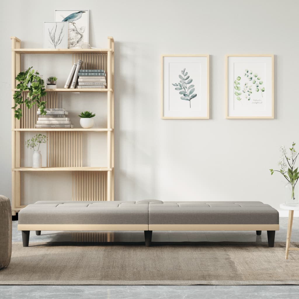 Slaapbank met bekerhouders stof taupe is nu te koop bij PeponiXL, paradijselijk wonen!