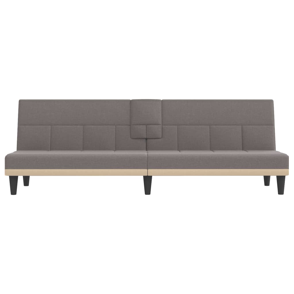 Slaapbank met bekerhouders stof taupe is nu te koop bij PeponiXL, paradijselijk wonen!