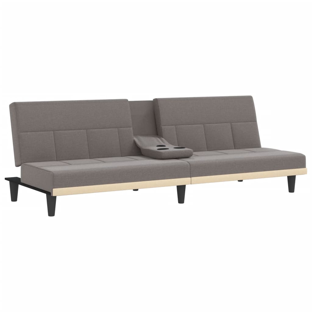 Slaapbank met bekerhouders stof taupe is nu te koop bij PeponiXL, paradijselijk wonen!