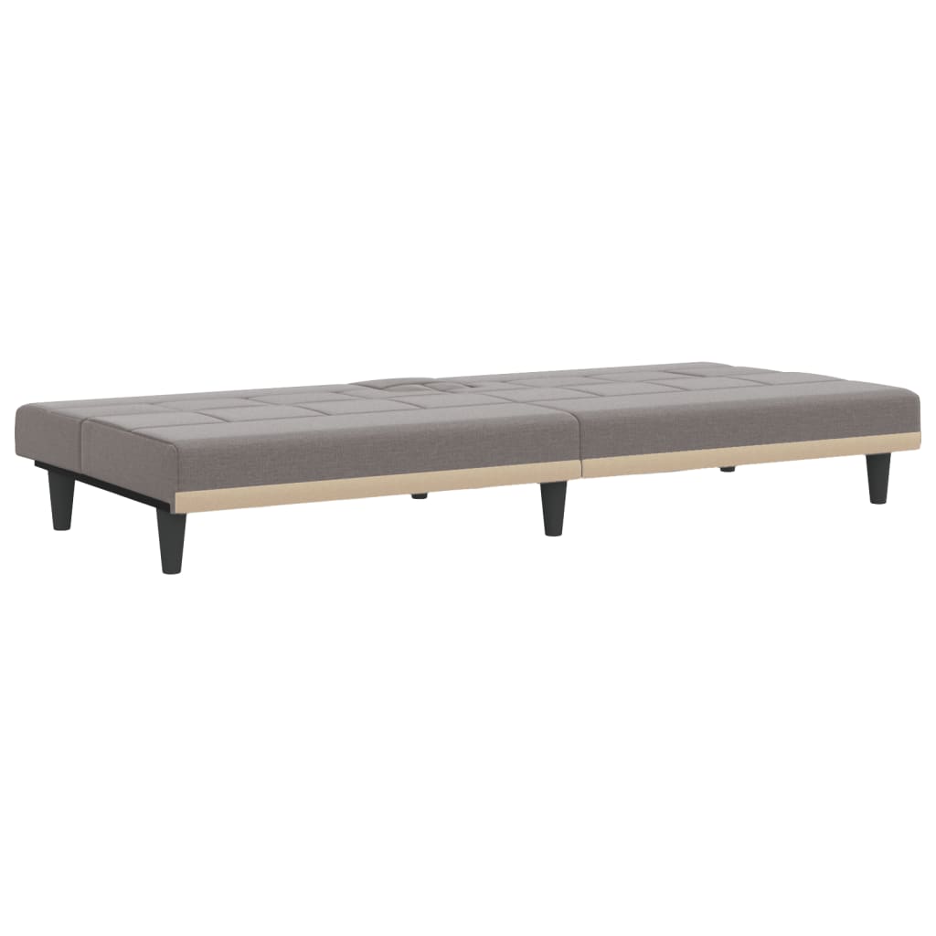 Slaapbank met bekerhouders stof taupe is nu te koop bij PeponiXL, paradijselijk wonen!