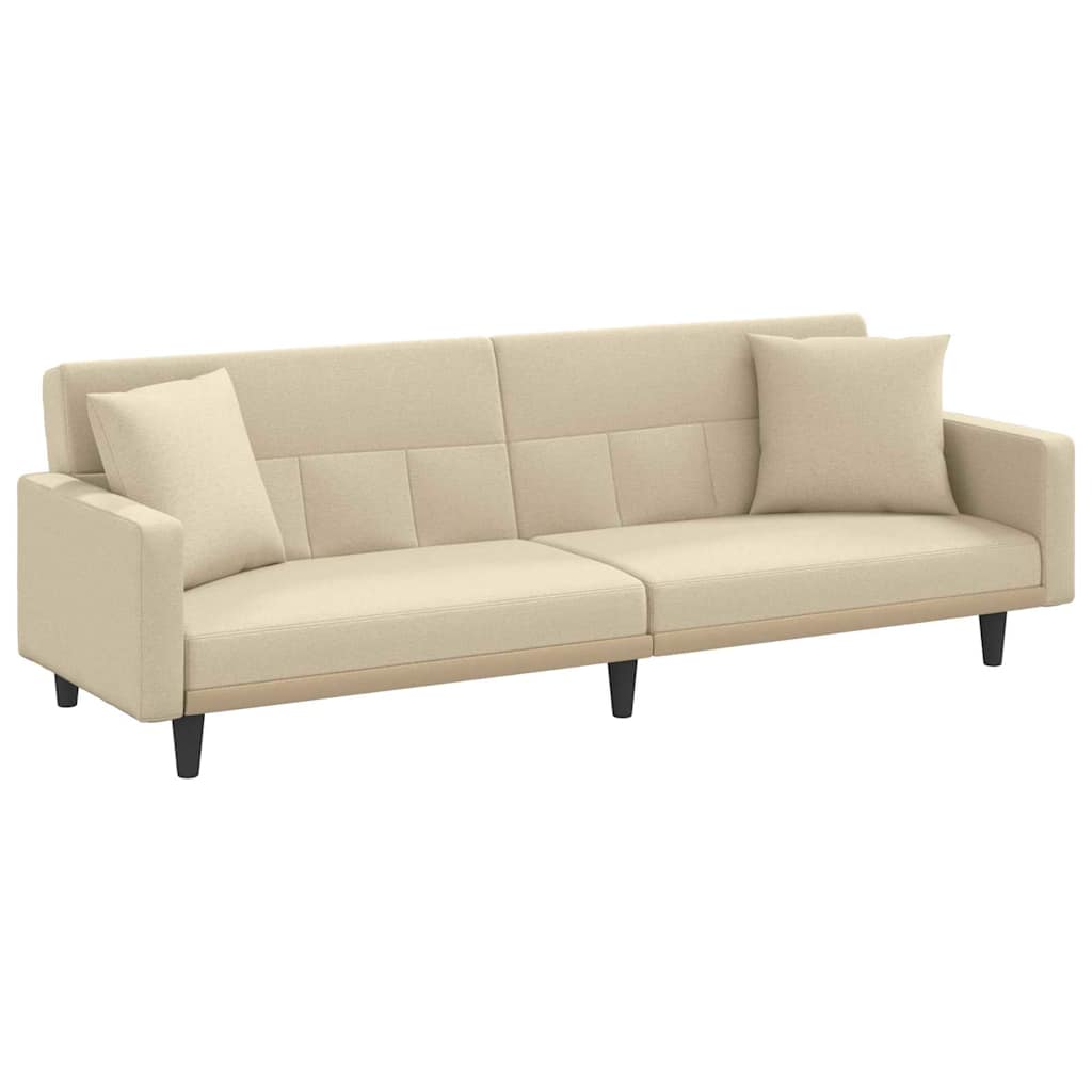 Slaapbank met kussens stof crèmekleurig is nu te koop bij PeponiXL, paradijselijk wonen!