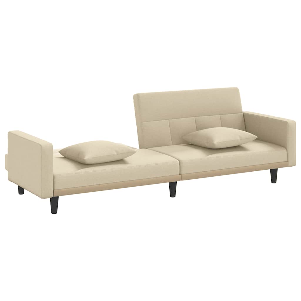 Slaapbank met kussens stof crèmekleurig is nu te koop bij PeponiXL, paradijselijk wonen!