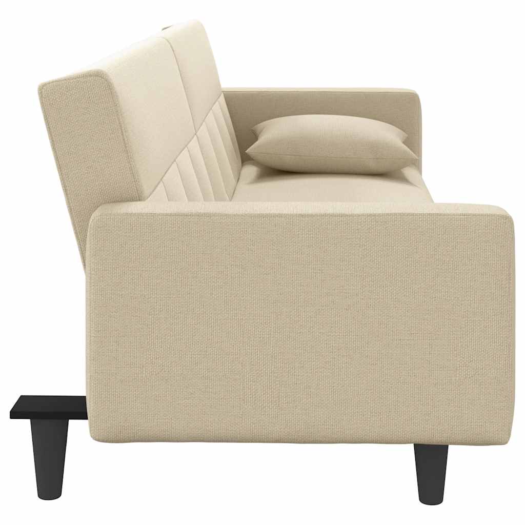 Slaapbank met kussens stof crèmekleurig is nu te koop bij PeponiXL, paradijselijk wonen!