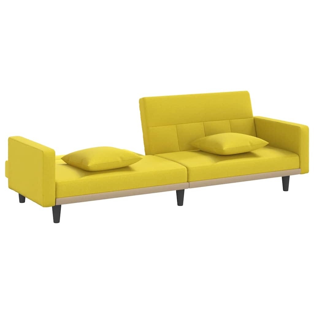 Slaapbank met kussens stof lichtgeel is nu te koop bij PeponiXL, paradijselijk wonen!