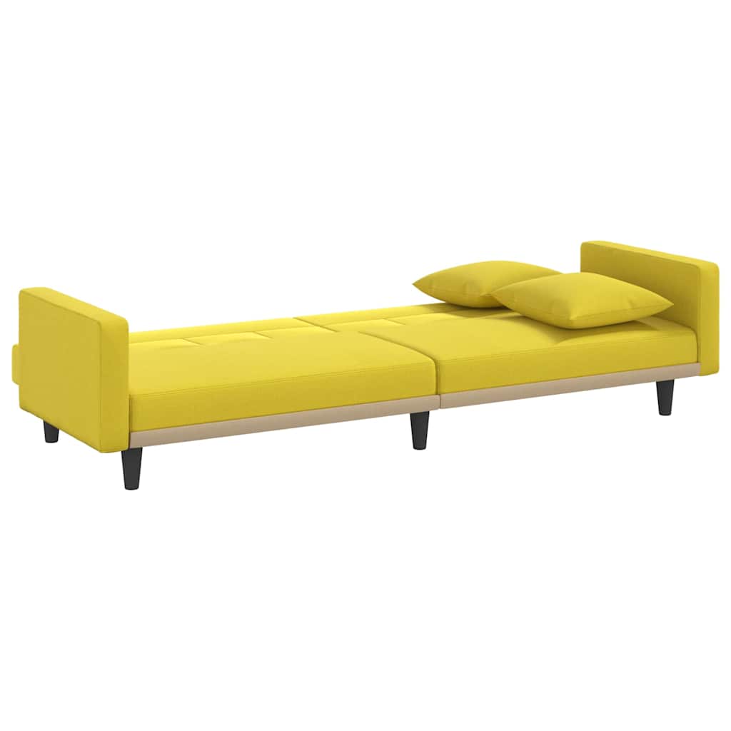 Slaapbank met kussens stof lichtgeel is nu te koop bij PeponiXL, paradijselijk wonen!