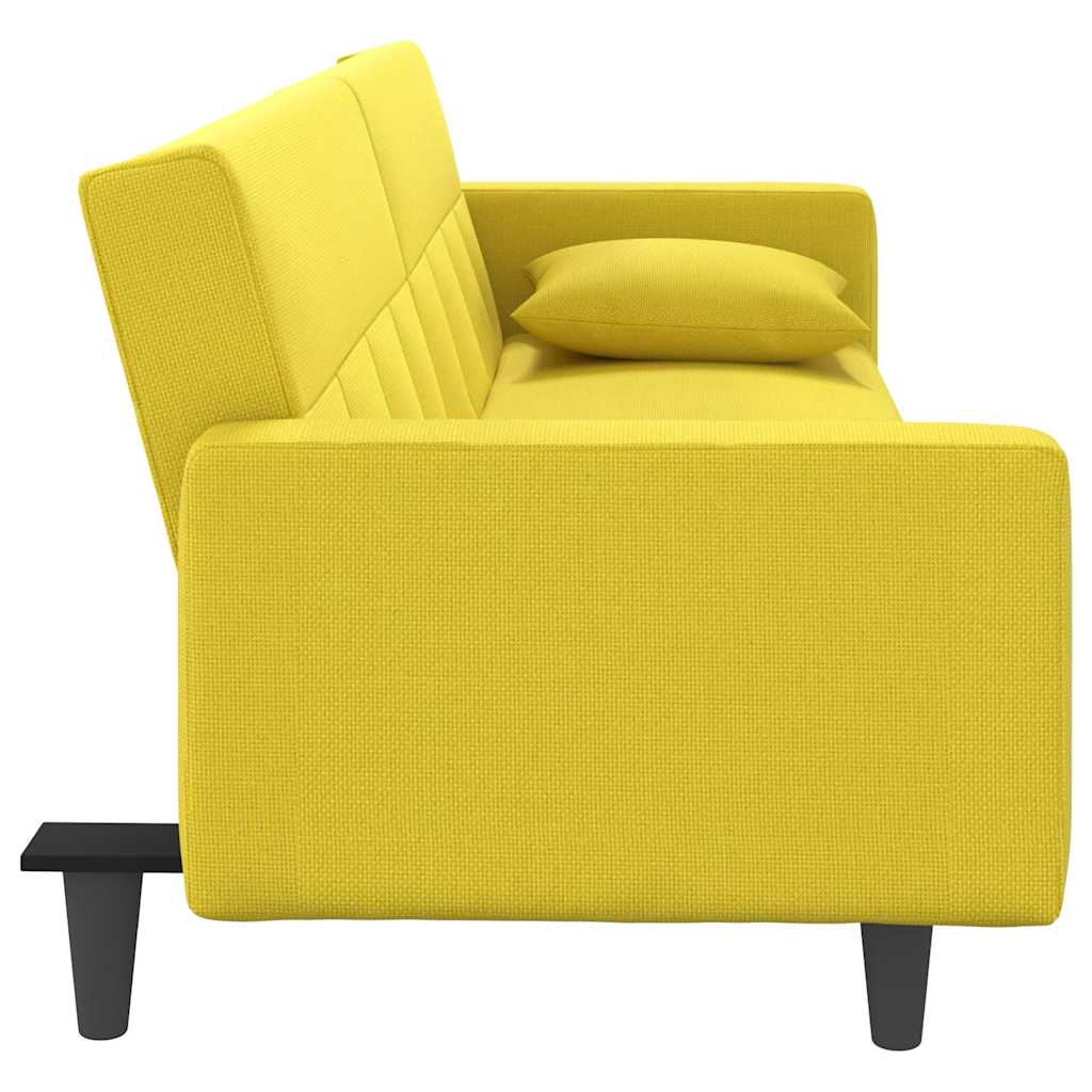 Slaapbank met kussens stof lichtgeel is nu te koop bij PeponiXL, paradijselijk wonen!