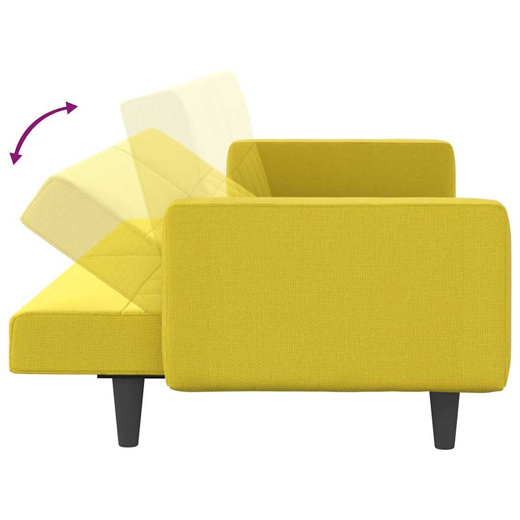 Slaapbank met kussens stof lichtgeel is nu te koop bij PeponiXL, paradijselijk wonen!