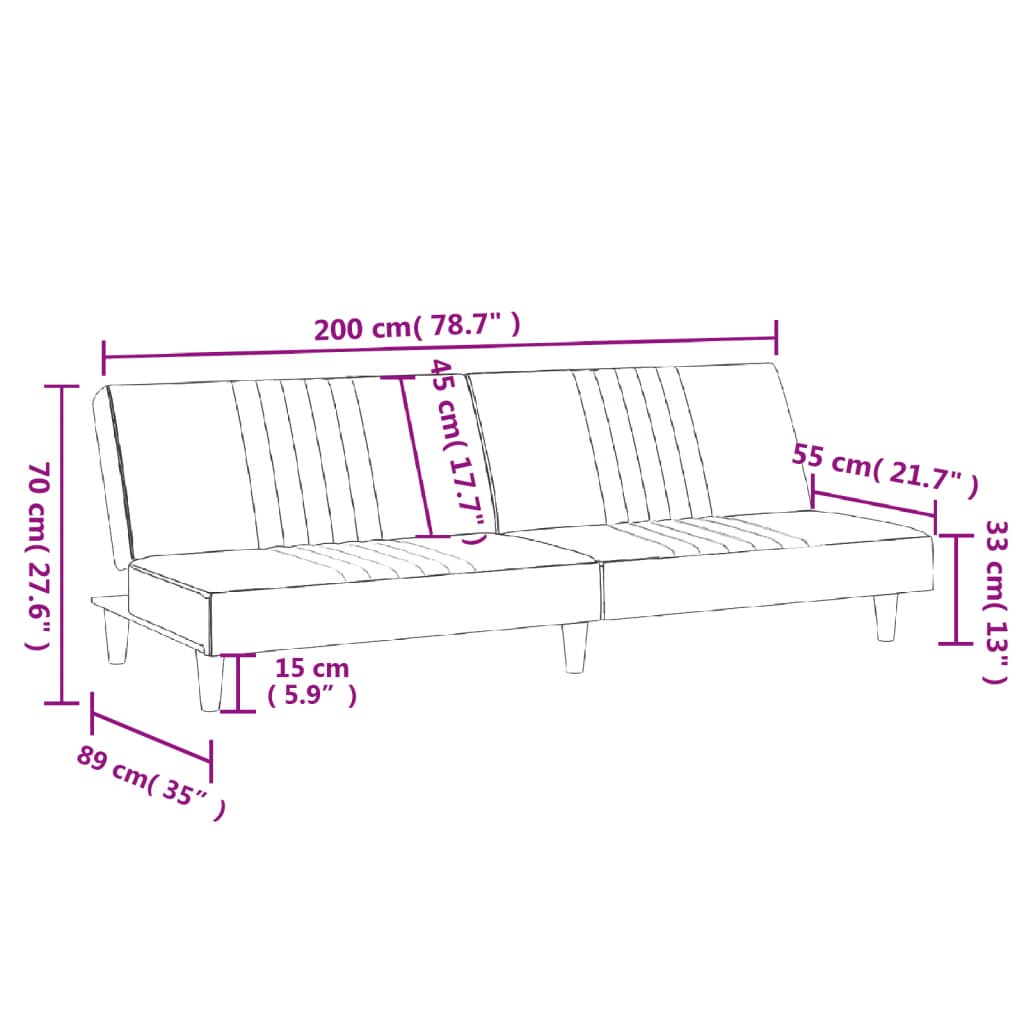 Slaapbank stof zwart is nu te koop bij PeponiXL, paradijselijk wonen!