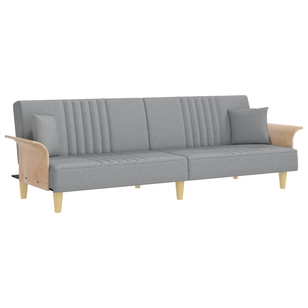 Slaapbank met armleuningen stof lichtgrijs is nu te koop bij PeponiXL, paradijselijk wonen!