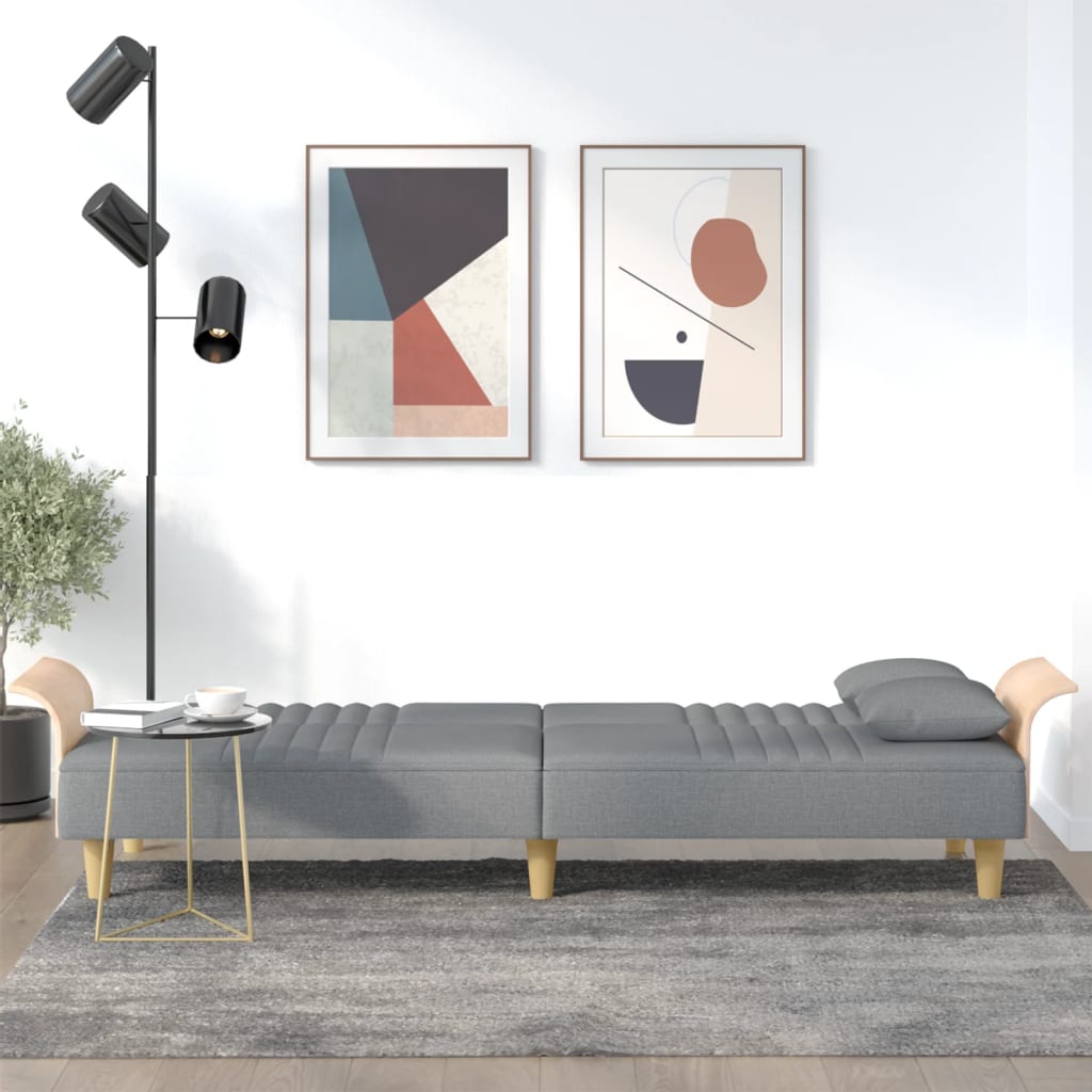 Slaapbank met armleuningen stof lichtgrijs is nu te koop bij PeponiXL, paradijselijk wonen!