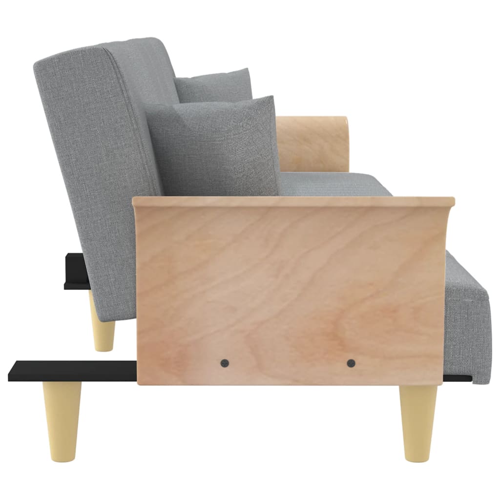 Slaapbank met armleuningen stof lichtgrijs is nu te koop bij PeponiXL, paradijselijk wonen!