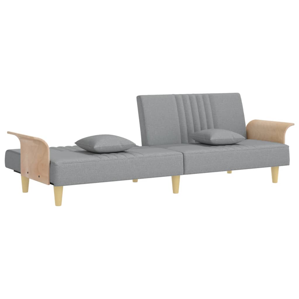 Slaapbank met armleuningen stof lichtgrijs is nu te koop bij PeponiXL, paradijselijk wonen!