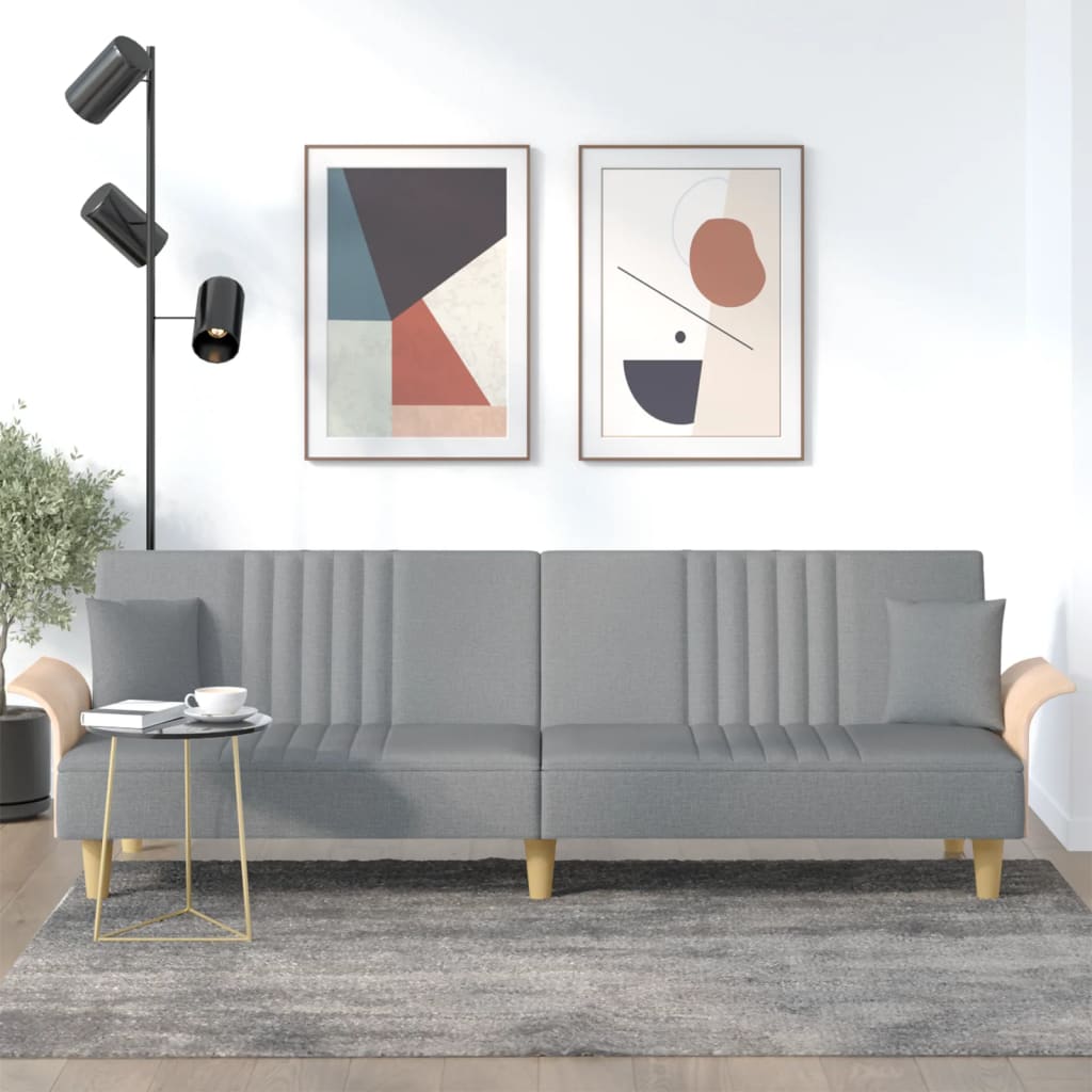 Slaapbank met armleuningen stof lichtgrijs is nu te koop bij PeponiXL, paradijselijk wonen!