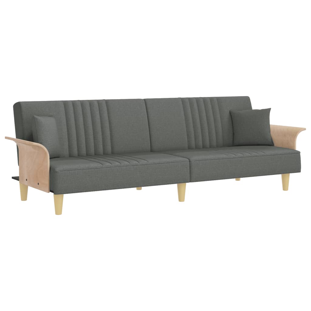Slaapbank met armleuningen stof donkergrijs is nu te koop bij PeponiXL, paradijselijk wonen!