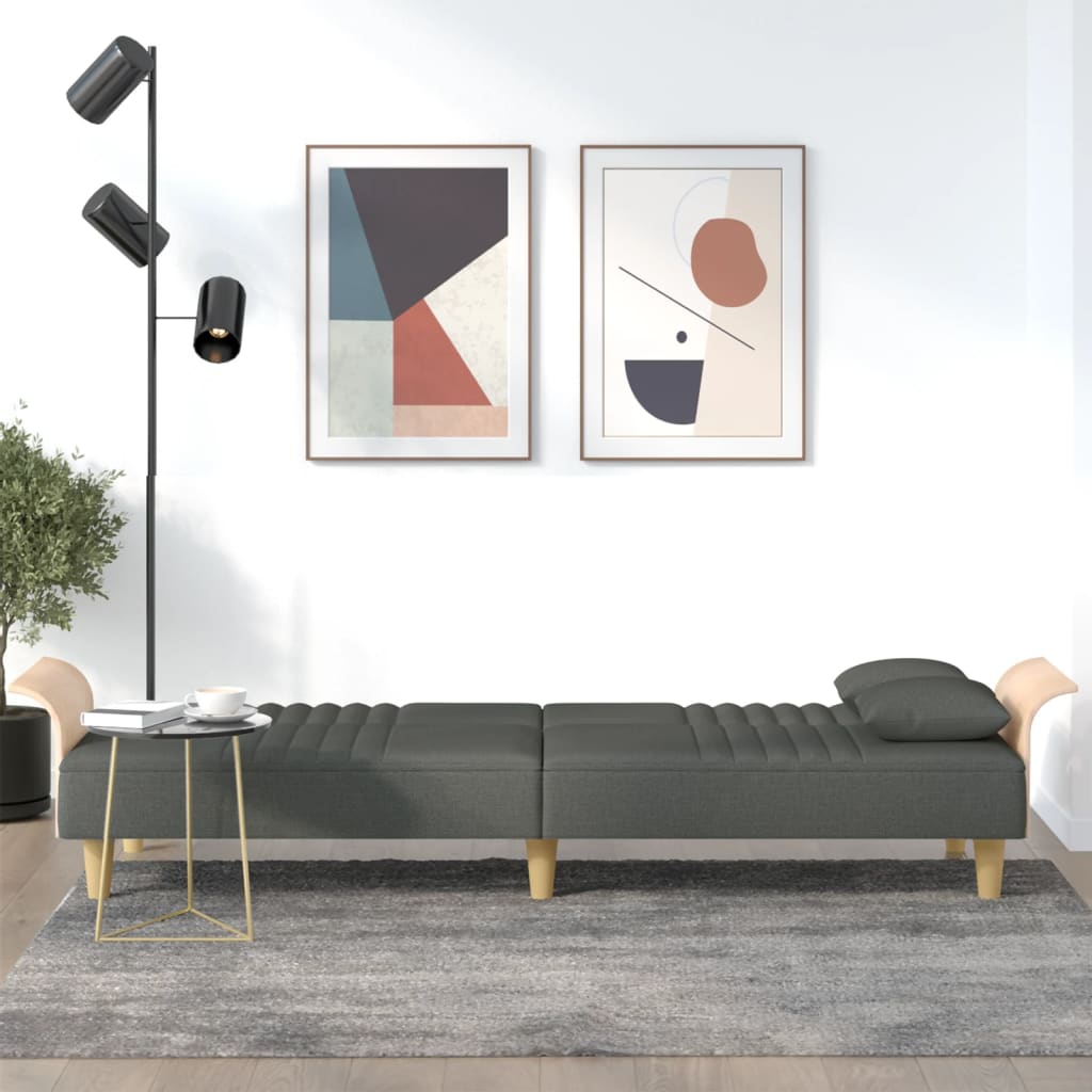 Slaapbank met armleuningen stof donkergrijs is nu te koop bij PeponiXL, paradijselijk wonen!