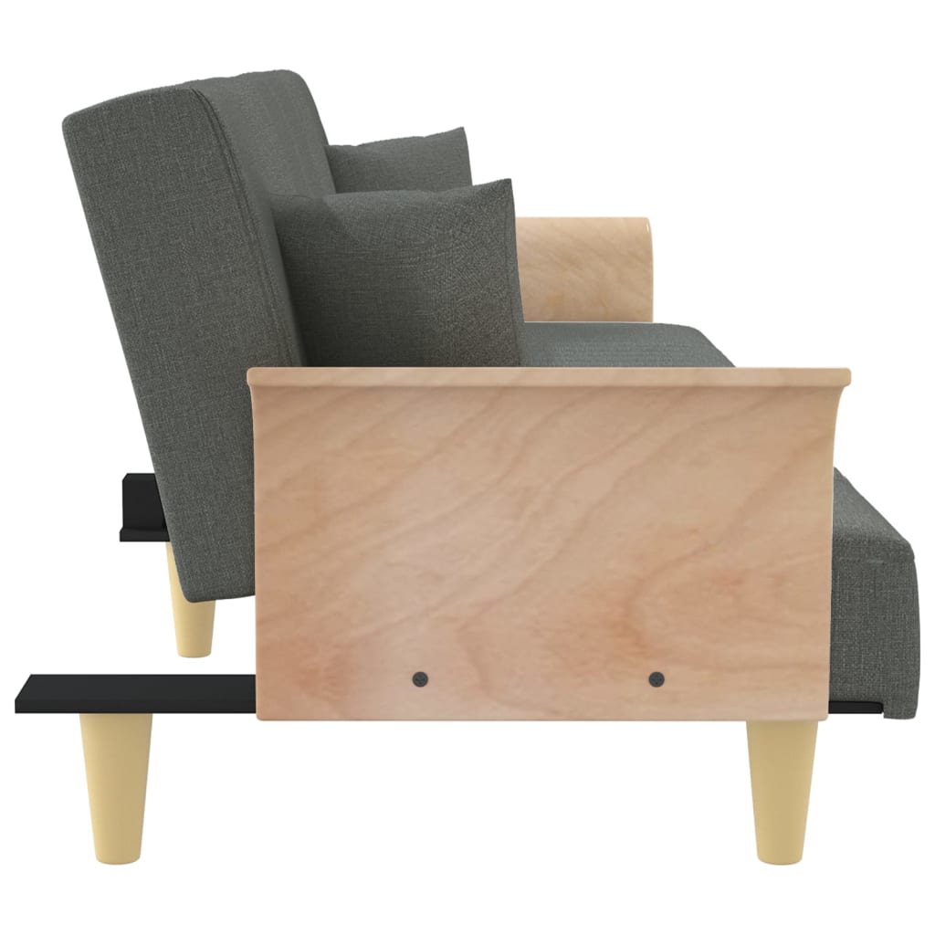 Slaapbank met armleuningen stof donkergrijs is nu te koop bij PeponiXL, paradijselijk wonen!