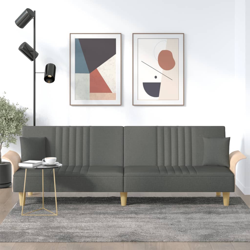 Slaapbank met armleuningen stof donkergrijs is nu te koop bij PeponiXL, paradijselijk wonen!