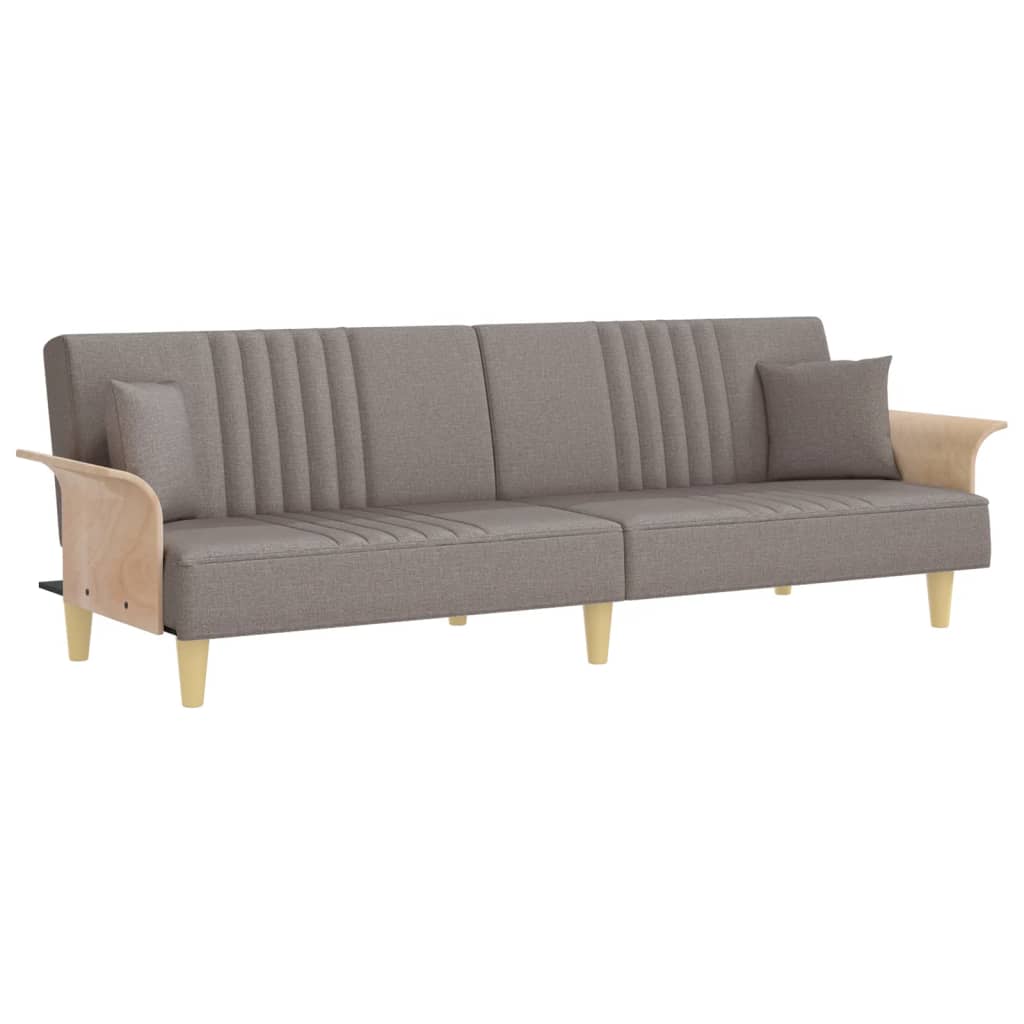 Slaapbank met armleuningen stof taupe is nu te koop bij PeponiXL, paradijselijk wonen!