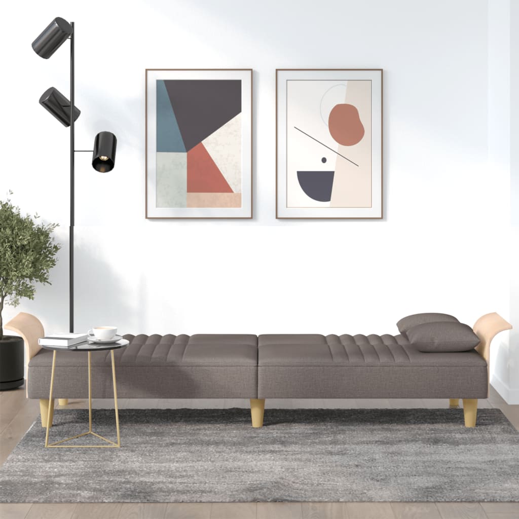 Slaapbank met armleuningen stof taupe is nu te koop bij PeponiXL, paradijselijk wonen!
