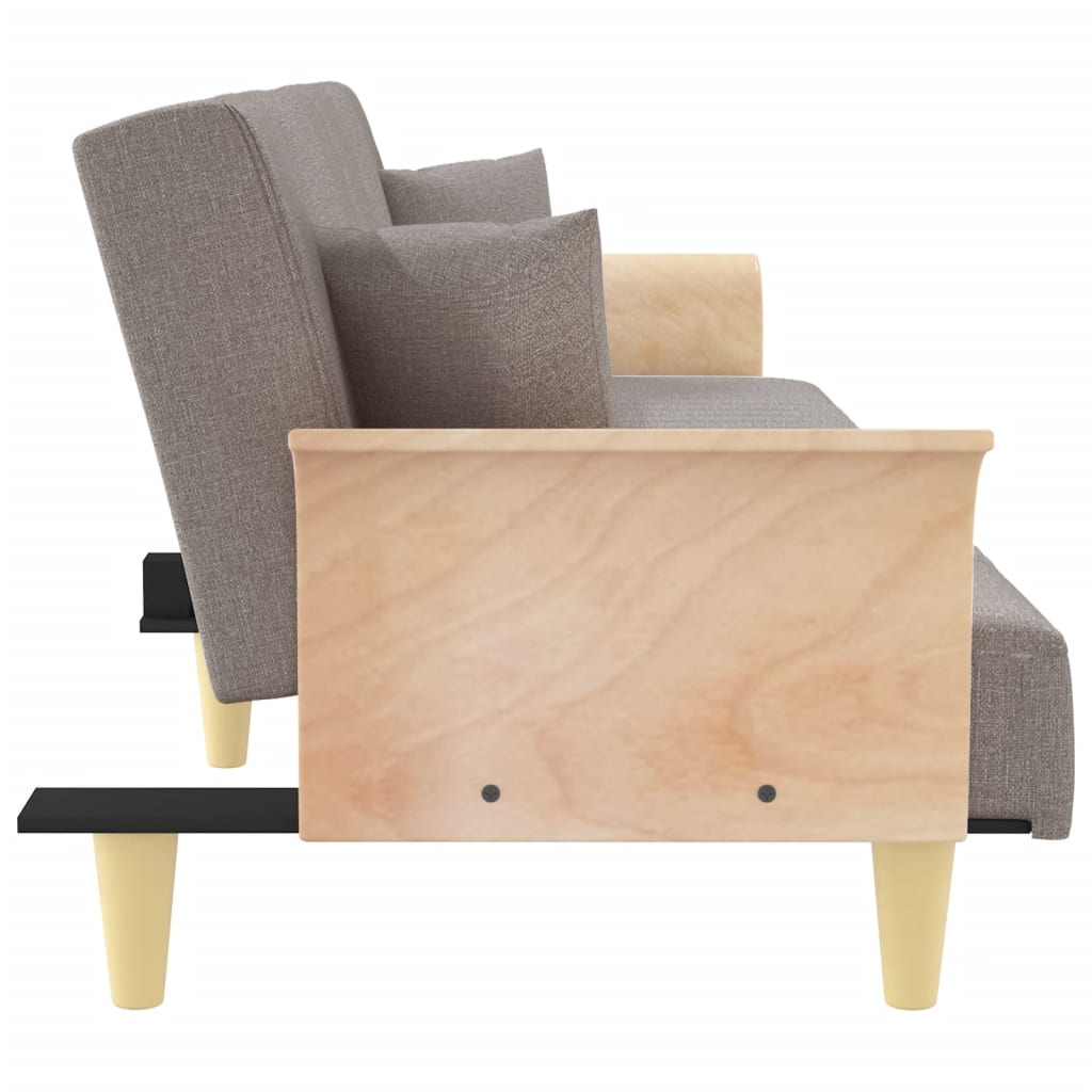 Slaapbank met armleuningen stof taupe is nu te koop bij PeponiXL, paradijselijk wonen!
