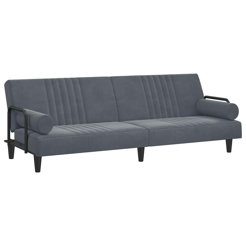 Slaapbank met armleuningen fluweel donkergrijs is nu te koop bij PeponiXL, paradijselijk wonen!