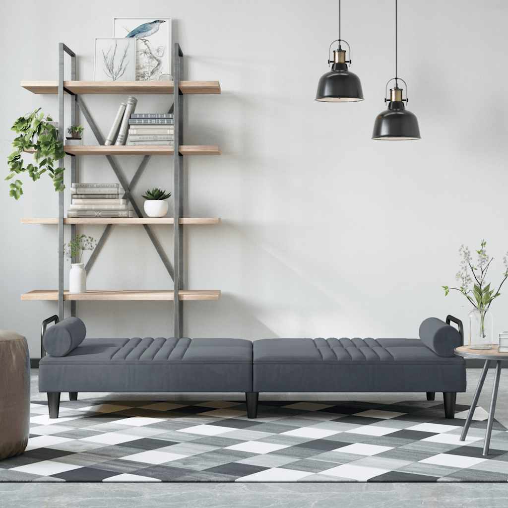 Slaapbank met armleuningen fluweel donkergrijs is nu te koop bij PeponiXL, paradijselijk wonen!