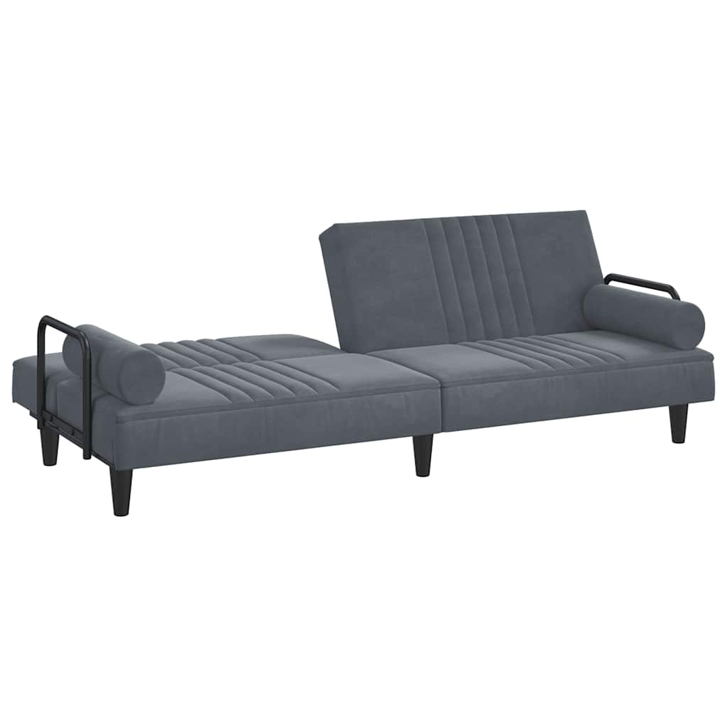 Slaapbank met armleuningen fluweel donkergrijs is nu te koop bij PeponiXL, paradijselijk wonen!
