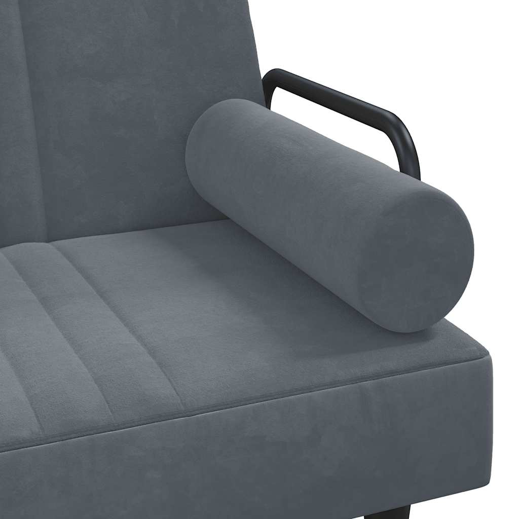Slaapbank met armleuningen fluweel donkergrijs is nu te koop bij PeponiXL, paradijselijk wonen!