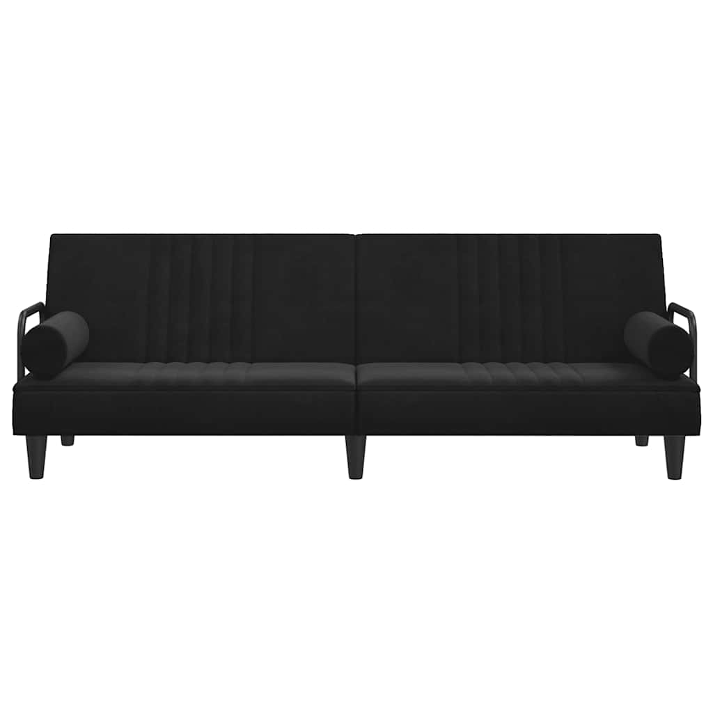 Slaapbank met armleuningen fluweel zwart is nu te koop bij PeponiXL, paradijselijk wonen!
