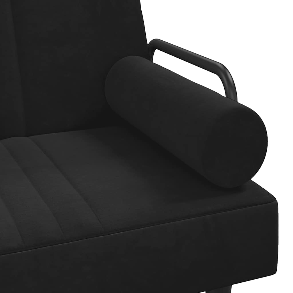 Slaapbank met armleuningen fluweel zwart is nu te koop bij PeponiXL, paradijselijk wonen!