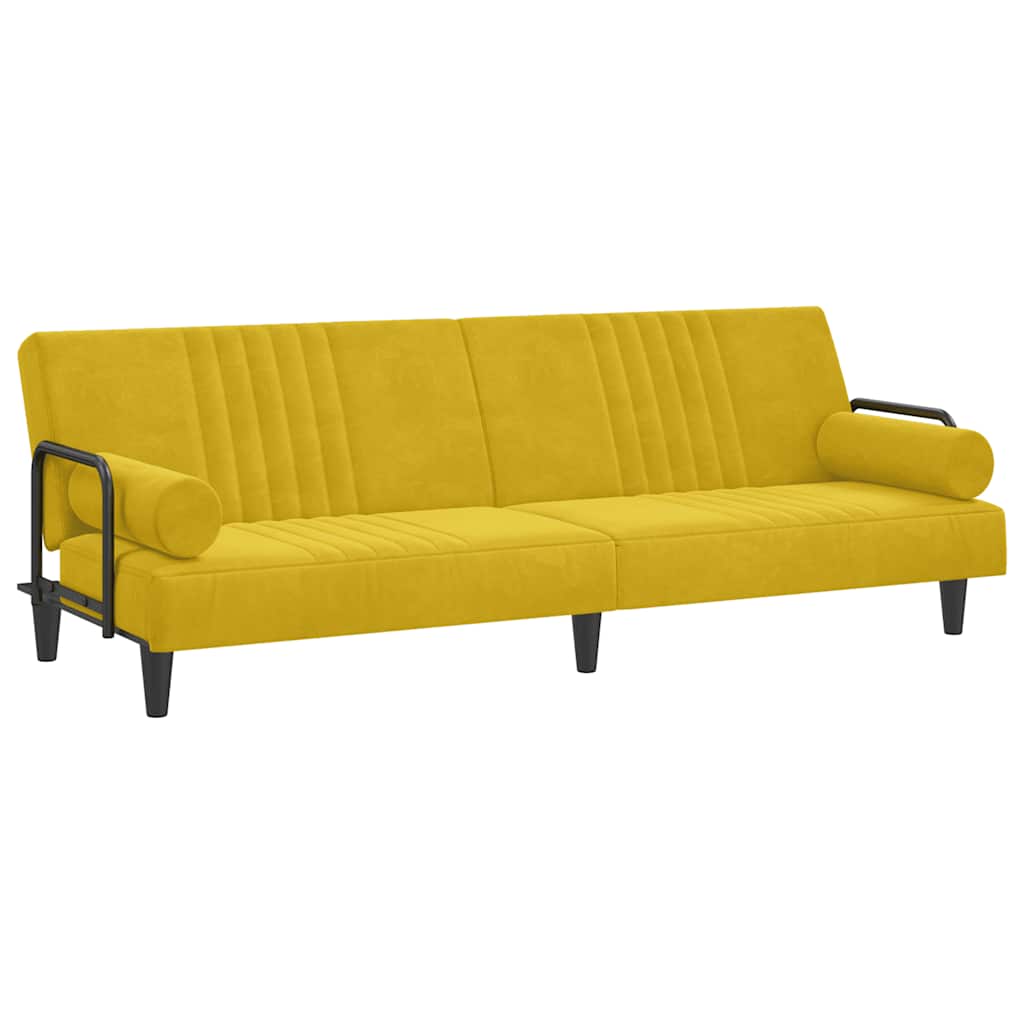 Slaapbank met armleuningen fluweel geel is nu te koop bij PeponiXL, paradijselijk wonen!