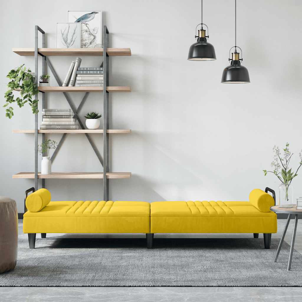 Slaapbank met armleuningen fluweel geel is nu te koop bij PeponiXL, paradijselijk wonen!
