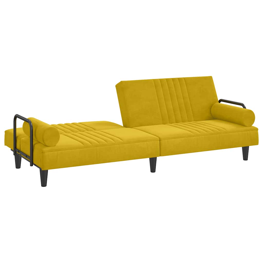 Slaapbank met armleuningen fluweel geel is nu te koop bij PeponiXL, paradijselijk wonen!