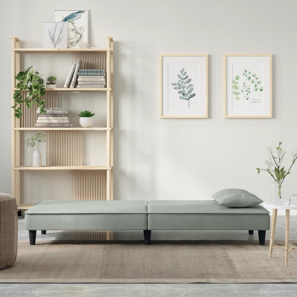 Slaapbank fluweel lichtgrijs is nu te koop bij PeponiXL, paradijselijk wonen!