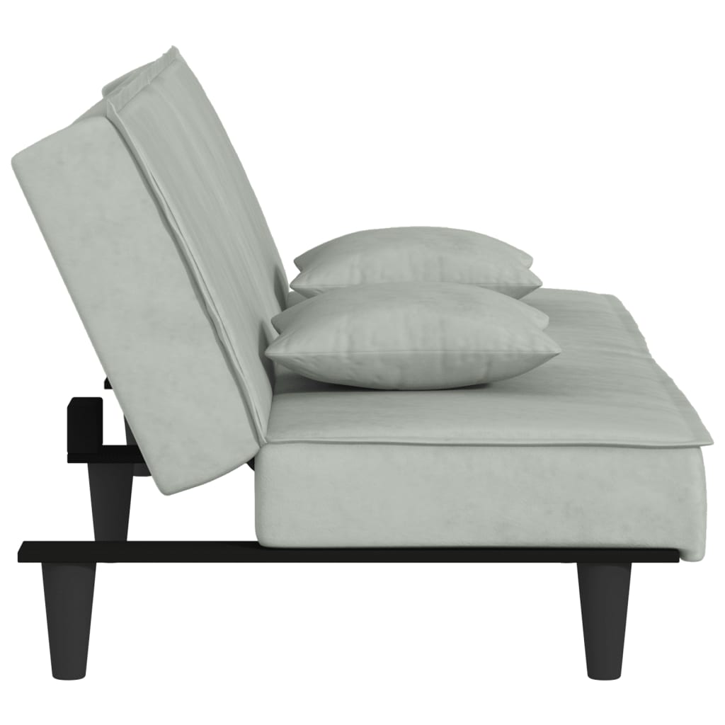 Slaapbank fluweel lichtgrijs is nu te koop bij PeponiXL, paradijselijk wonen!