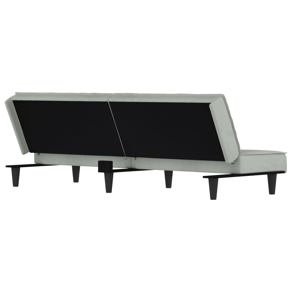 Slaapbank fluweel lichtgrijs is nu te koop bij PeponiXL, paradijselijk wonen!