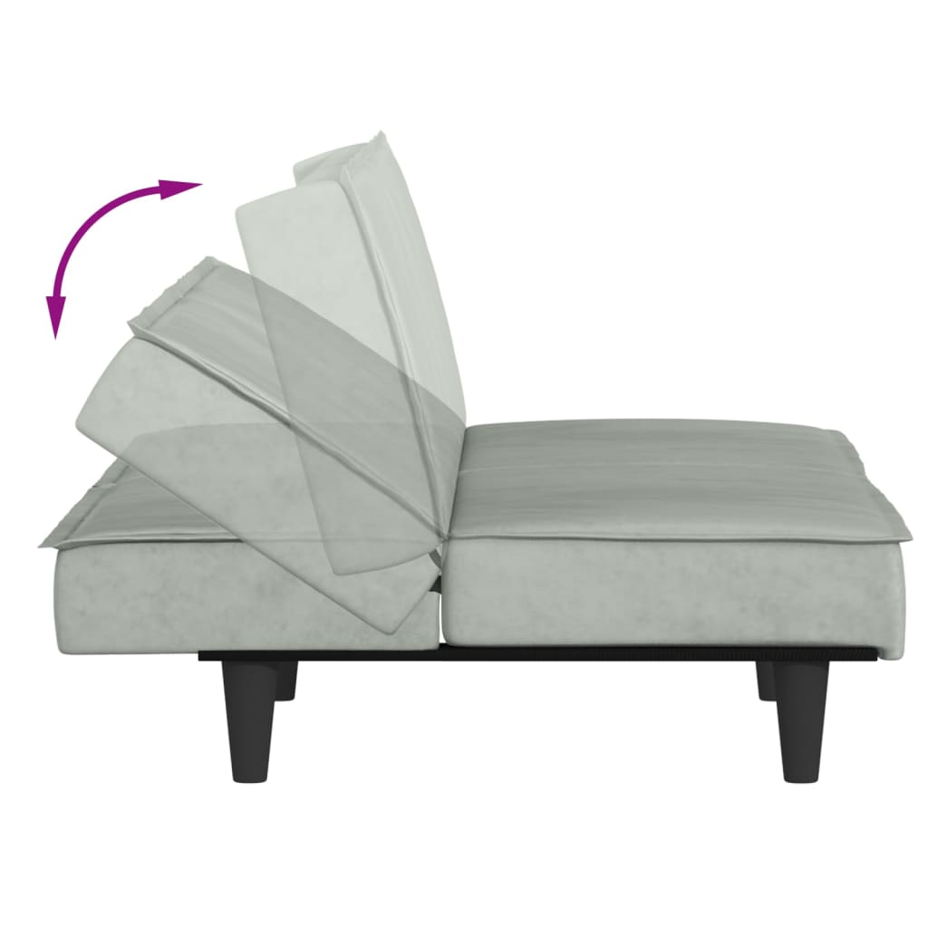 Slaapbank fluweel lichtgrijs is nu te koop bij PeponiXL, paradijselijk wonen!