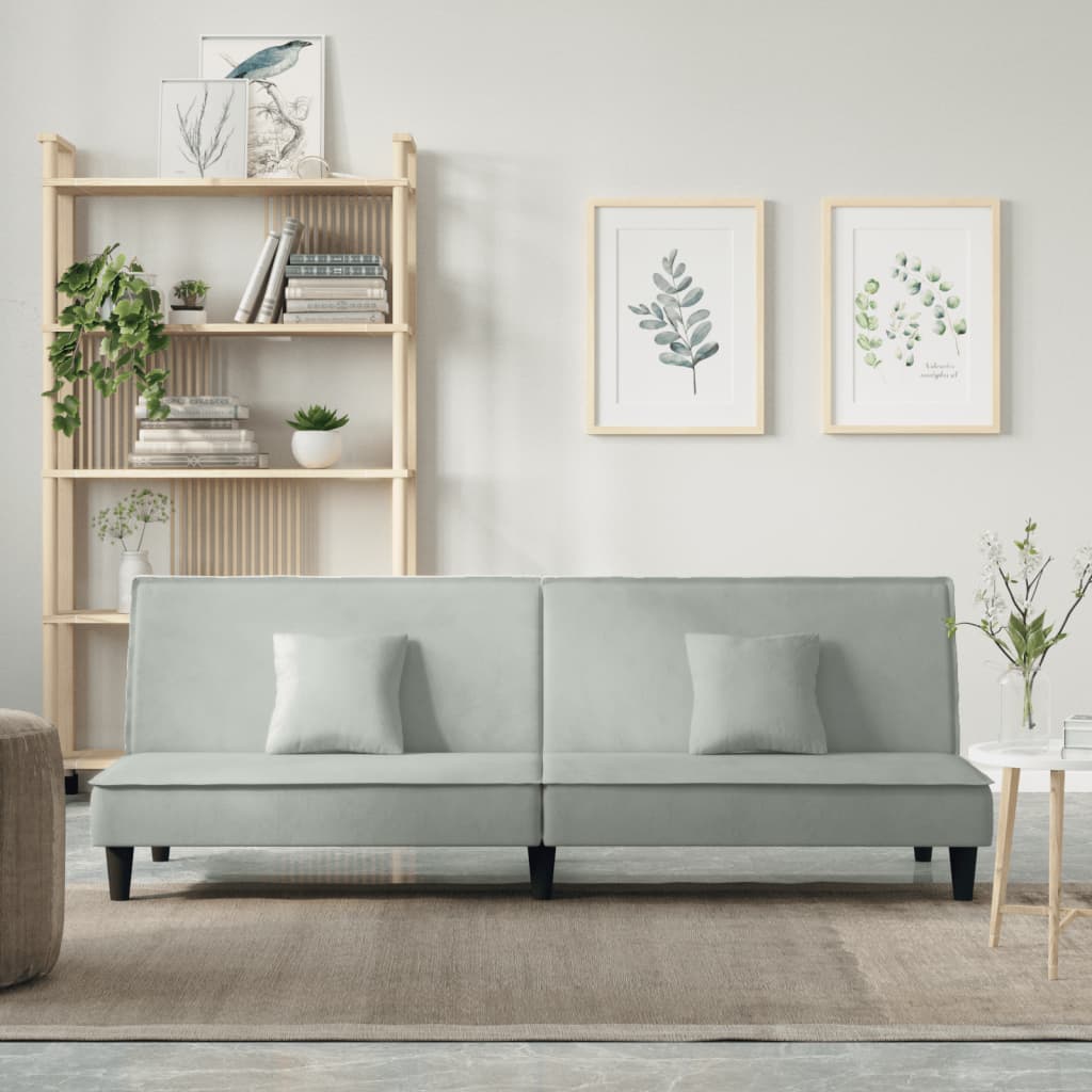 Slaapbank fluweel lichtgrijs is nu te koop bij PeponiXL, paradijselijk wonen!