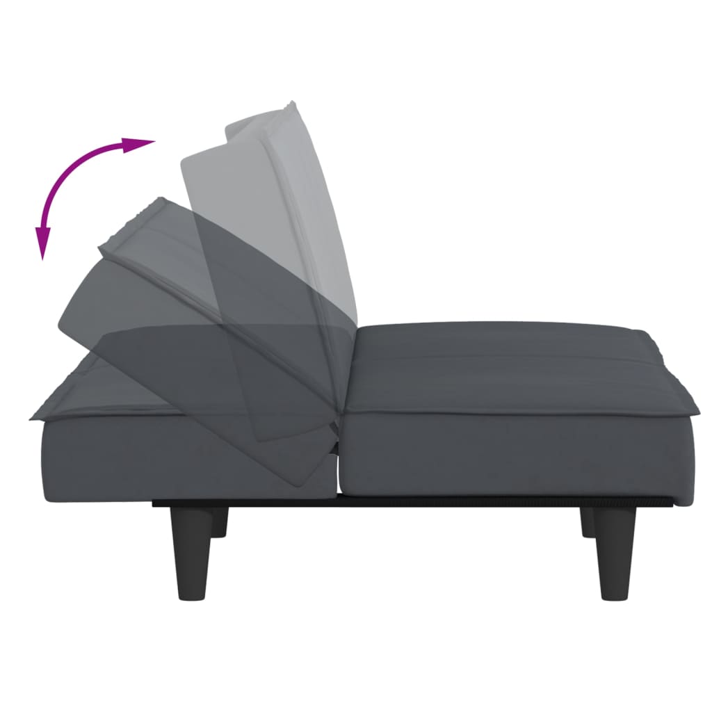 Slaapbank fluweel donkergrijs is nu te koop bij PeponiXL, paradijselijk wonen!