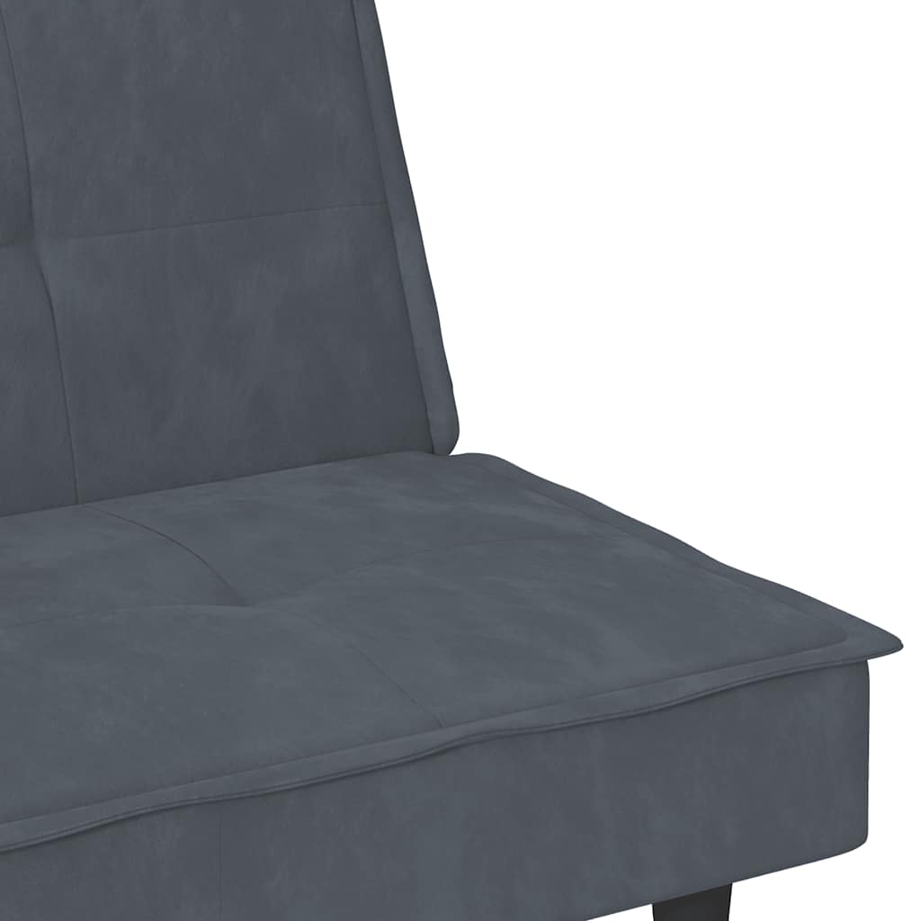 Slaapbank met bekerhouders fluweel donkergrijs is nu te koop bij PeponiXL, paradijselijk wonen!