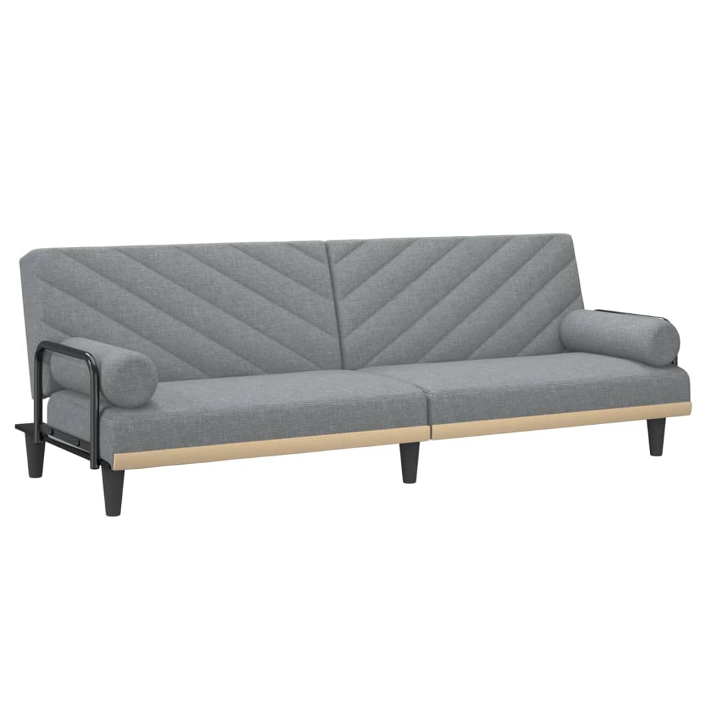 Slaapbank met armleuningen stof lichtgrijs is nu te koop bij PeponiXL, paradijselijk wonen!