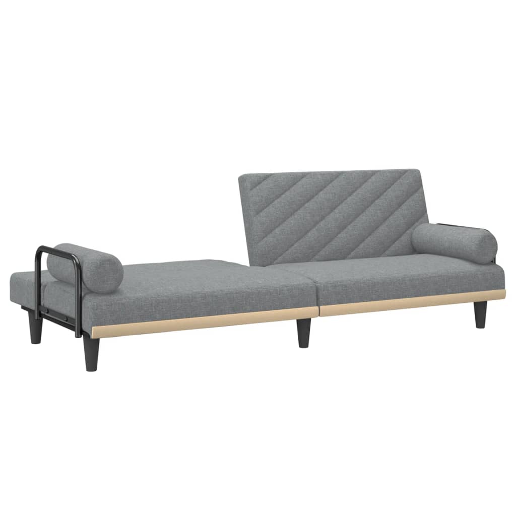 Slaapbank met armleuningen stof lichtgrijs is nu te koop bij PeponiXL, paradijselijk wonen!