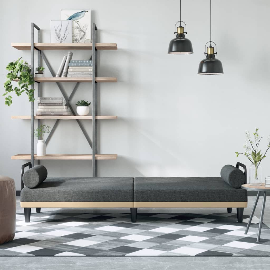 Slaapbank met armleuningen stof donkergrijs is nu te koop bij PeponiXL, paradijselijk wonen!