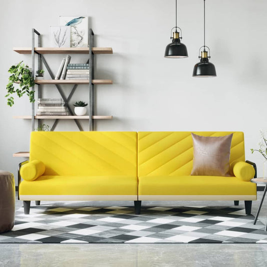 Slaapbank met armleuningen stof geel is nu te koop bij PeponiXL, paradijselijk wonen!