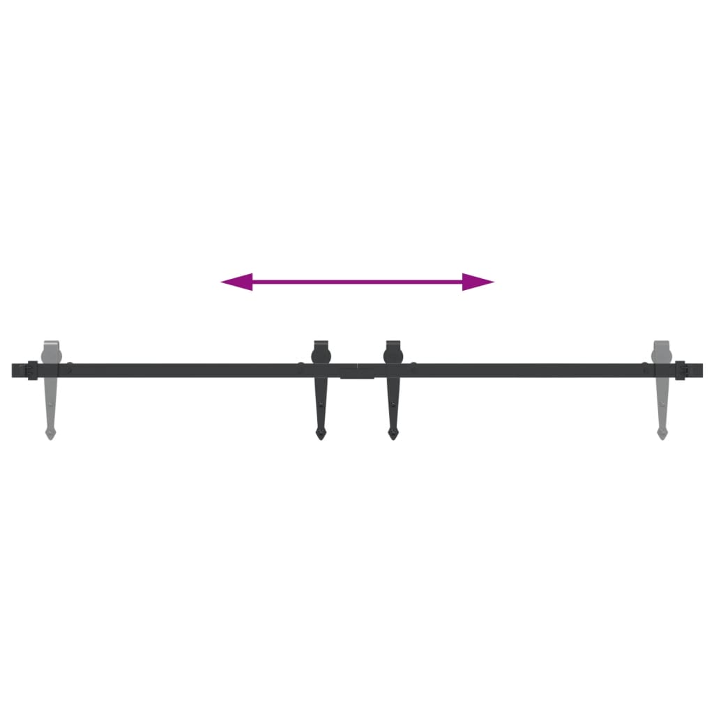 Ophangset voor minischuifdeur 122 cm koolstofstaal zwart is nu te koop bij PeponiXL, paradijselijk wonen!