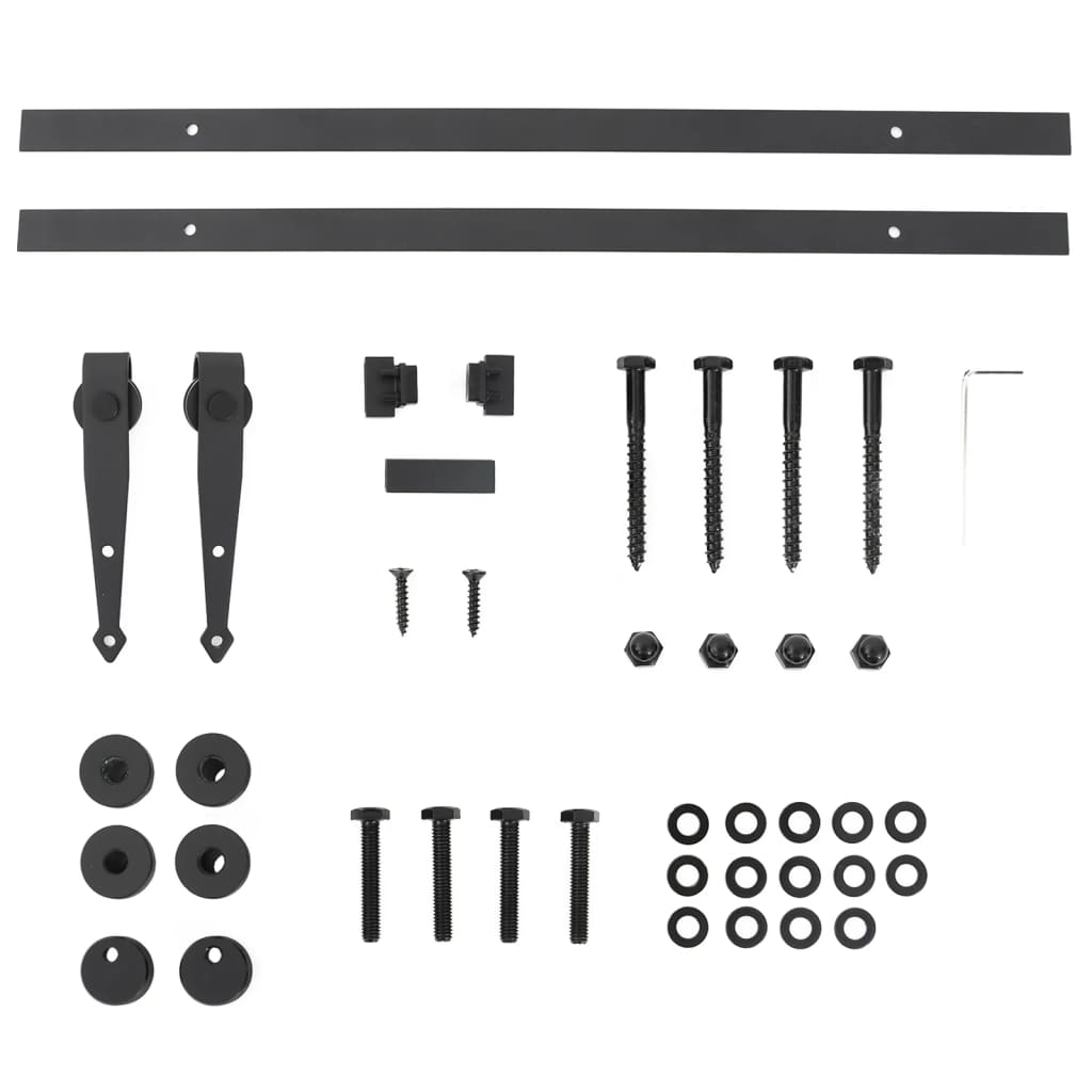 Ophangset voor minischuifdeur 122 cm koolstofstaal zwart is nu te koop bij PeponiXL, paradijselijk wonen!