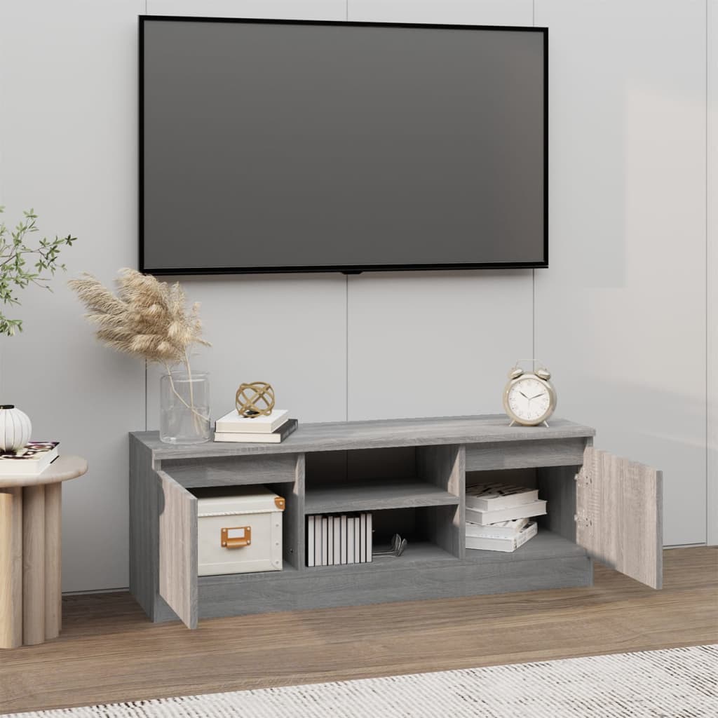 Tv-meubel met deur 102x30x36 cm grijs sonoma eikenkleurig is nu te koop bij PeponiXL, paradijselijk wonen!