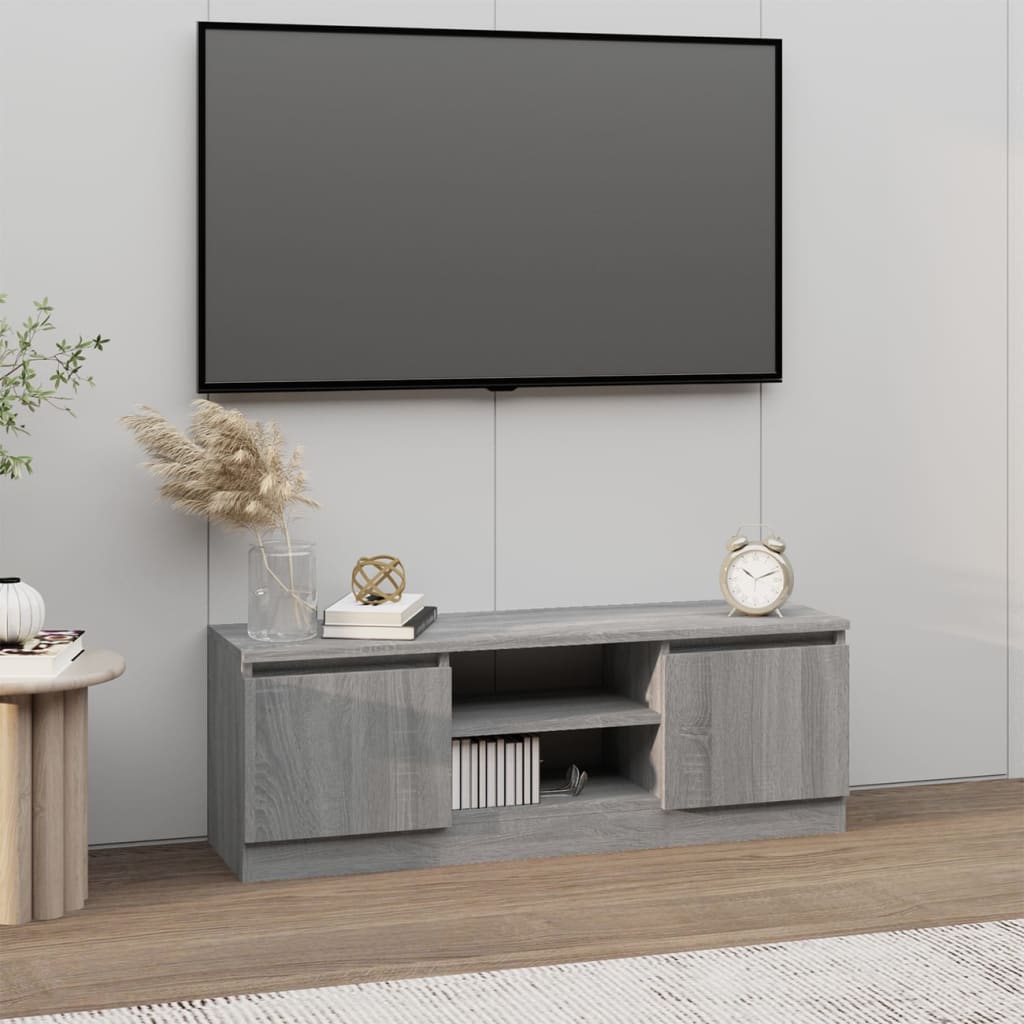 Tv-meubel met deur 102x30x36 cm grijs sonoma eikenkleurig is nu te koop bij PeponiXL, paradijselijk wonen!