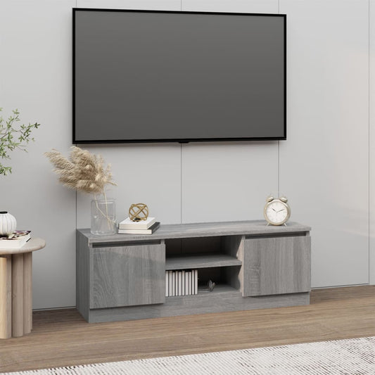 Tv-meubel met deur 102x30x36 cm grijs sonoma eikenkleurig is nu te koop bij PeponiXL, paradijselijk wonen!