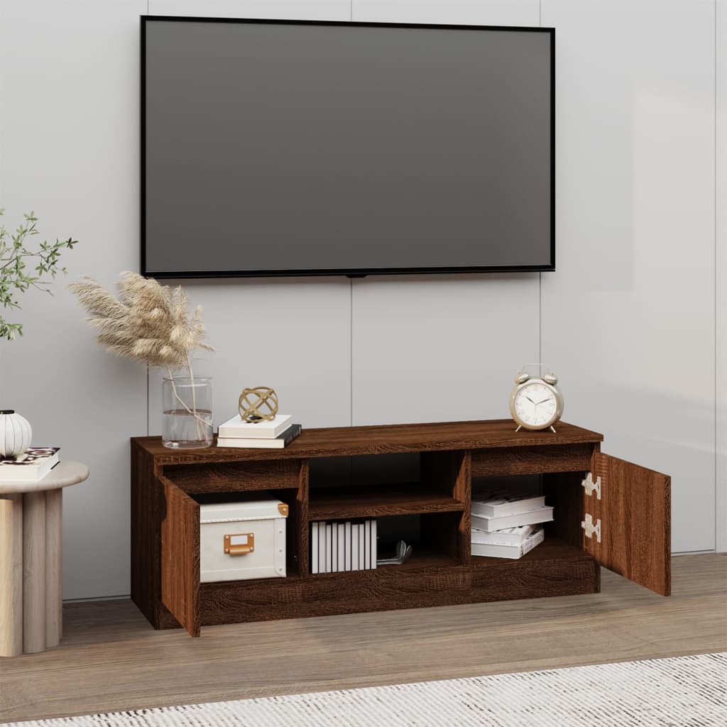 Tv-meubel met deur 102x30x36 cm bruin eikenkleur is nu te koop bij PeponiXL, paradijselijk wonen!